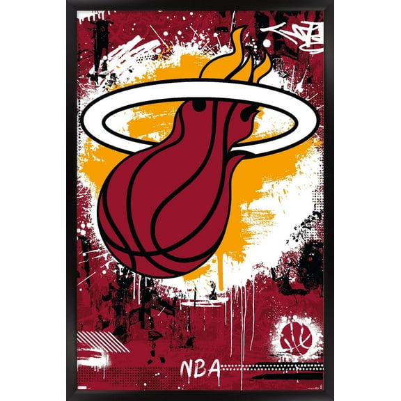 NBA Miami Heat - Maximalist Logo 23 Wall Poster, 22.375" x 34" Framed