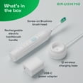 thumbnail image 6 of Brushmo e-Series Sonic Electric Toothbrush, Rechargeable Toothbrush with 3 Modes, 2-Min Timer, 30-Day Battery, Charging Base, White, 6 of 8