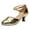 Gold, variant on Women Ballroom Dance Shoes Latin Salsa Closed Toe 1920s Retro Sequins Party Wedding Heels Performance Dancing Pumps