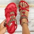 thumbnail image 2 of Women's Crisscross Ankle Sandals Boho Flat Summer Beach Walking Shoes, 2 of 9