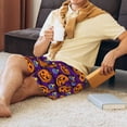 thumbnail image 4 of Mens Pajama Shorts, pumpkins halloween contexts Sleep Shorts Men Pajama Bottoms Lounge PJ Shorts with Pockets, 4 of 6