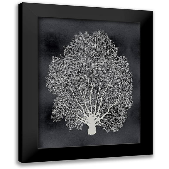 Miller, Melonie 12x14 Black Modern Framed Museum Art Print Titled - Sea Fan on Black II