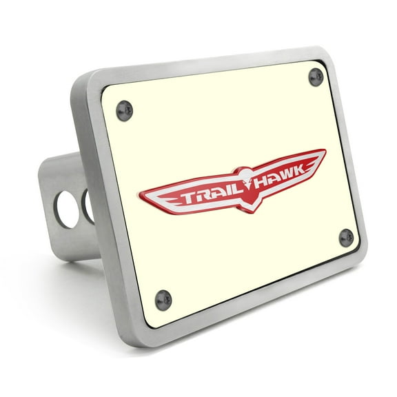 iPick Image for Jeep Trailhawk 3D Logo Glow in the Dark Luminescent Billet Aluminum 2 inch Tow Hitch Cover, Official Licensed
