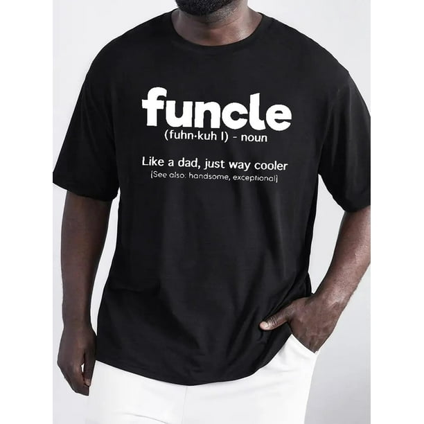 Camisetas informales de verano para hombre, tallas grandes, con estampado "funcle", cuello redondo, estilo chic y moderno. Ideal para adultos, hombres, mujeres, adolescentes y jóvenes.
