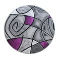 thumbnail image 2 of Flash Furniture Jubilee Round Contemporary Black, Grey, Purple Area Rug, 5' x 5', 2 of 7