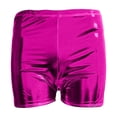 thumbnail image 4 of Shorts for Women Shiny Metallic Rave Booty Shiny High Waisted Mini Shorts Womens Casual Solid Slim Dance Club Party Rave Stretch Bottoms Short, 4 of 5