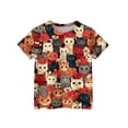 thumbnail image 3 of CCRFTGI Cute Shirts for Kids Girls Size 6-7 Girls Fashion Short Sleeve Trendy Animal Print Blouses Casual Crew Neck Tunic Tops Orange 2-3 Years, 3 of 4