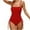Red, variant on Uaswgudfs Womens Swimwear Trendy One-Piece Swimsuit with Thin Straps and Adjustable Side Ties for a Customizable Pool Red S