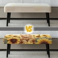 thumbnail image 5 of Jiueut Cat Sunflower Print Dining Room Bench Covers, Stretchable Long Bench Seat Slipcover Anti Dust Rectangle Chair Protection for Living Room Bedroom Kitchen, 5 of 7