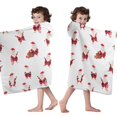 thumbnail image 4 of White Christmas Santa Pattern Hooded Bath Towel，50"x30" for Ages 3 To 12 Kids, Quick Dry Lightweight Soft Microfiber Hood Beach Towel Cover Up for Kids, 4 of 7