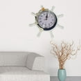 thumbnail image 3 of Reloj de pared de madera con ancla náutica, estilo mediterráneo, para decoración del hogar Azul, 3 of 9