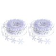 thumbnail image 1 of 2 Pcs White Glitter Ribbon Present Ribbon Snowflake Fabric Printed Grosgrain Ribbon, 1 of 2