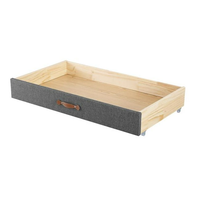 BM230828 Benjara Tiroir de Rangement en Tissu avec Roulettes, Gris