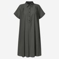 thumbnail image 5 of Babysbule Women's Dress Fashion Women's Summer Casual Cotton Loose Short Sleeve Solid Shirt Dress, 5 of 8