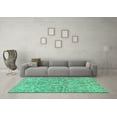 thumbnail image 3 of Ahgly Company Machine Washable Indoor Rectangle Abstract Turquoise Blue Modern Area Rugs, 7' x 9', 3 of 4