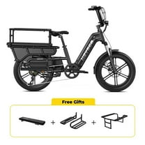 HOVSCO HovCart Peak 1300W Electric Bicycle, 28mph E Cargo Bike, 20" x 3" E Mountain Bike for Adults, 48V/15AH UL2849