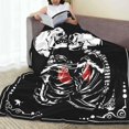 thumbnail image 3 of Skull Fleece Throw Kissing Lover Black and White Tarot Skeleton Flannel Blanket Soft Cozy Warm Romantic Bedroom Dorm Home Decor Throws Lightweight Blankets for Couch Sofa Bed Chair 60x50, 3 of 6