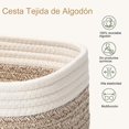 thumbnail image 2 of 3 Cesta de almacenamiento tejida, caja de almacenamiento de baño de cuerda de algodón tejida, juguetes para el hogar cesta de almacenamiento ovalada, 2 of 7