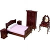 Melissa & Doug Classic Victorian Wooden and Upholstered Dollhouse Bedroom Furniture (5 pcs)