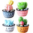 thumbnail image 2 of 4 Pcs Ornement en Résine Assortiment Simulation Plante en Pot Artisanat Miniature Ornement, 2 of 10