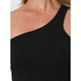 thumbnail image 4 of INSPIRE CHIC One Shoulder Bodysuits for Women's Sleeveless Backless Slimming Thong Tank Top Black XS, 4 of 5