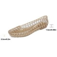 thumbnail image 4 of HOWPAY Womens Sandals on Hollow out Closed Toe Non- Transparent Jelly Shoes Casual Comfortable Summer Beach Ballet Flats Gold 39, 4 of 7