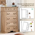 thumbnail image 3 of FIAKOA 48” Tall 6 Drawer Dresser for Bedroom, Farmhouse Storage Chest of Drawers for Livingroom, Oak, 3 of 6