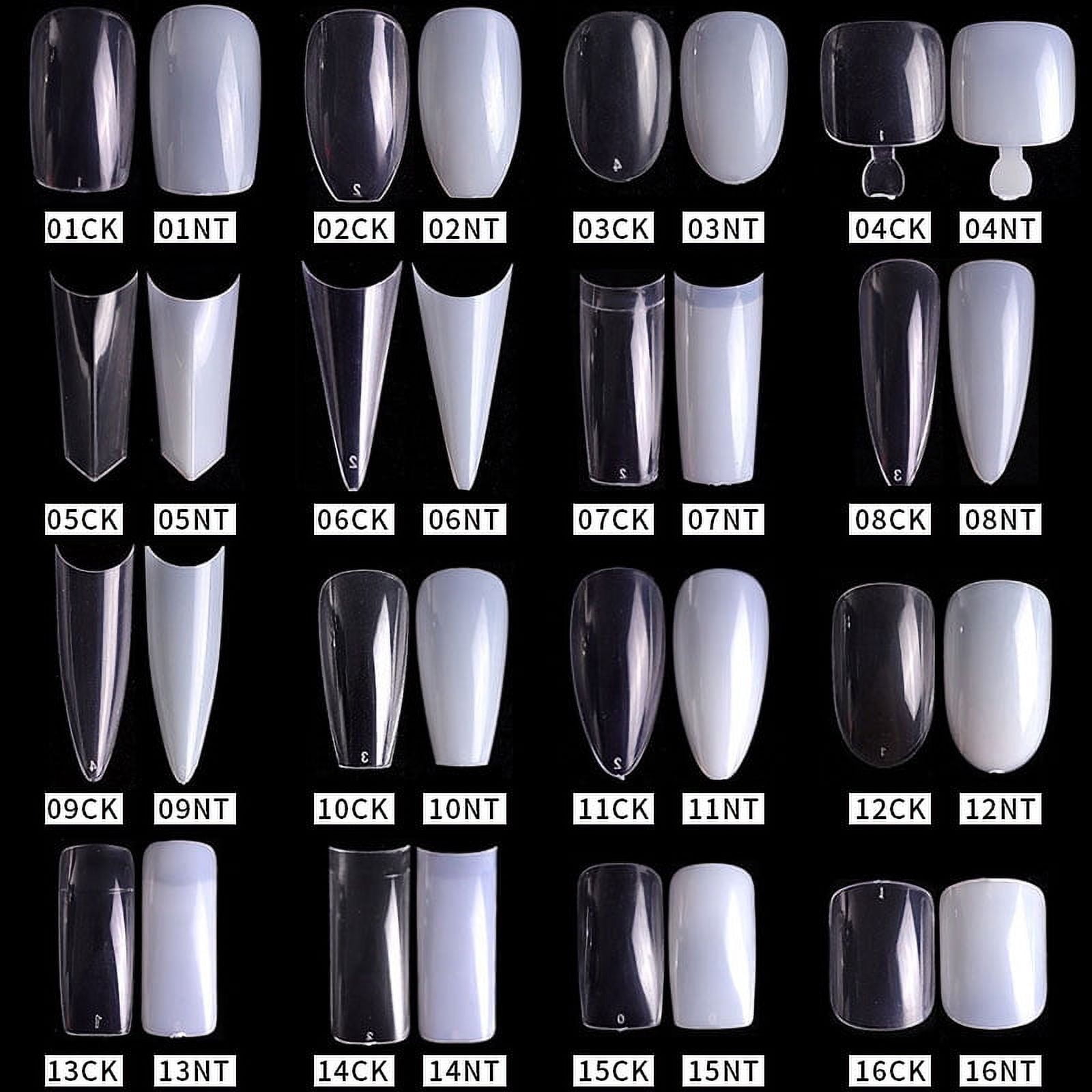500PCS Pre Shaped False Nails Tips, 10 Sizes Lady French Style Acrylic Artificial Tip Manicure for Nail Tips Art Salons and Home DIY