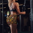 thumbnail image 5 of Sigee Sunflowers Mushrooms Print Women's High Waist Workout Shorts - Squat Proof, Tummy Control, Yoga and Gym Activewear-Large, 5 of 9
