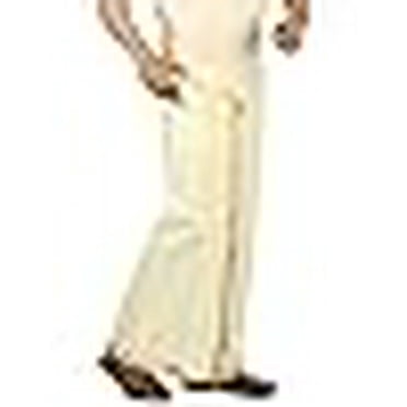 Stylesindia Cotton Dhotis for Men with Gold Zari Border | Cream Adjustable Dhoti with Pocket | Cotton Vesti Mundu Best for Festivals and Ceremonies