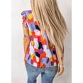 thumbnail image 4 of Asyoly Womens Tops Summer Boho Floral Print Funnel Neck Sleeveless Shirts Ruffle Stand Collar Loose Blouses, 4 of 6