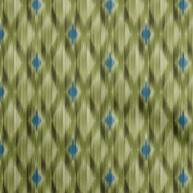 oneOone Cotton Silk Light Green2 Fabric Ikat Sewing Craft Projects Fabric Prints By Yard 42 Inch Wide