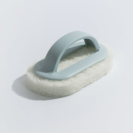 

New Vertical Clean Hand-held Cleaning Brush Decontamination Brush Kitchen Thickened Fiber Foaming Dishwashing Pan Brush blue