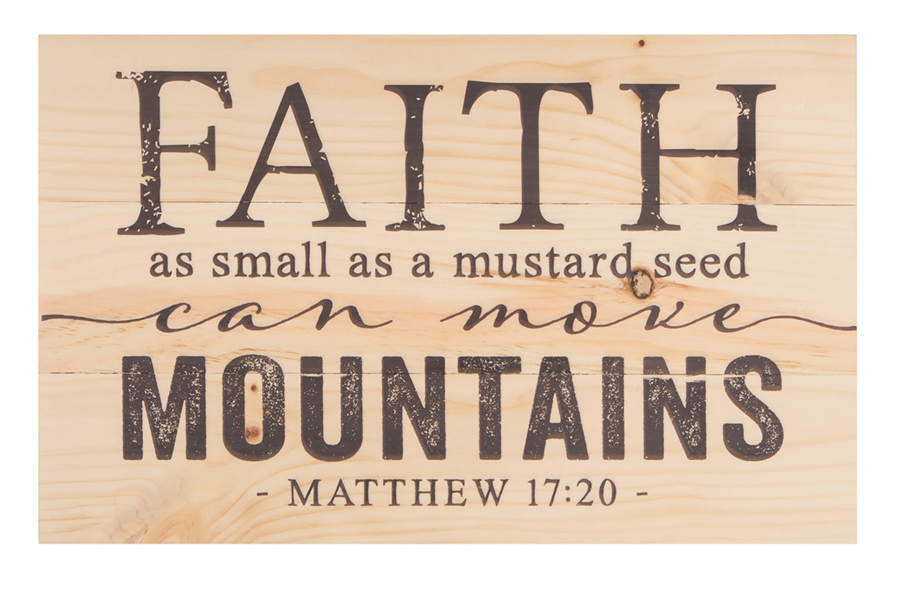 Faith Mustard Seed Move Mountains Natural 17 x 10.5 Wood Pallet Wall