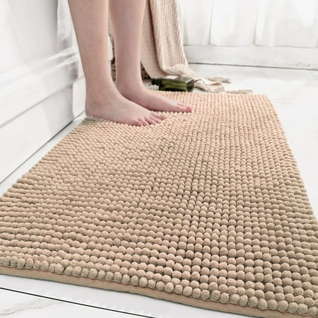 Nvzi Luxury Bathroom Rug Mat, Extra Soft and Absorbent Microfiber Bath Rugs, Non-Slip Plush Shaggy Bath Carpet, Machine Wash Dry, Bath Mats for Bathroom Floor,Granular - Brown