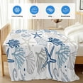 thumbnail image 4 of Blue Beige Coastal Cooling Blanket,Lightweight Breathable Summer Throw Blanket with Double Sided Cold Effect,Summer Beach Starfish Coral Nautical Picnic Blankets Bed Sheet for Hot Sleepers 30"x40", 4 of 8