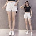 thumbnail image 3 of Women Short Jeans Solid Color High Waist Burr Shorts for Summer  L, 3 of 8