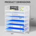 thumbnail image 2 of Paper Organizer for Desk with Handle, 6-Tier Metal Mesh File Organizer | Stackable Letter Tray for Office Documents & Stationery Storage, 2 of 7