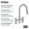 thumbnail image 4 of Kraus Kpf-3122 Oletto 1.8 GPM Bridge Pull Down Kitchen Faucet - Stainless Steel, 4 of 7