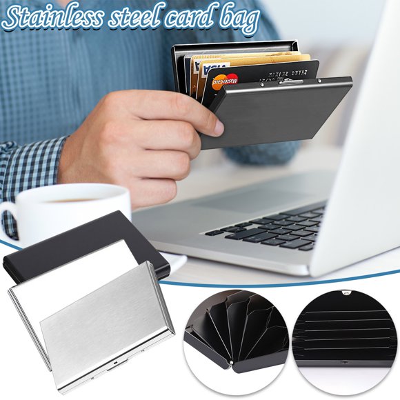 Cagogo 3Pcs RFID Blocking Card Holder, Slim Metal Credit Card Protector Wallet, Secure Business Card Case, ID Badge Holder, Contactless Card Shield for Men and Women, Aluminum RFID Blocking Card