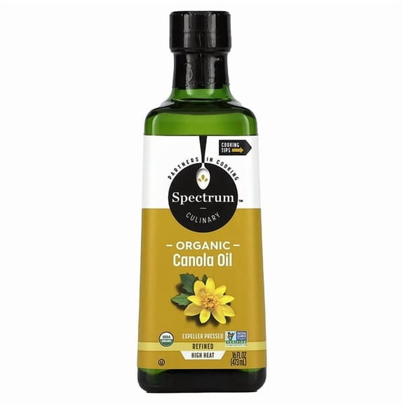 Spectrum Culinary, Organic Canola Oil, Expeller Pressed, Refined, 16 fl oz Pack of 2