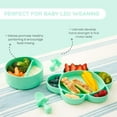 thumbnail image 2 of Grabease Baby Plates and Bowls Set - Essential Baby-Led Weaning Supplies for Portion Control and Self-Feeding - Suction Bottoms 4 Piece Set, BPA and Phthalates-Free, Mint, 2 of 9