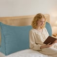 thumbnail image 3 of Small Wedge Pillow Headboard Reading Pillow for Sitting Up in Bed Adult Backrest Triangle Bolster Pillow for Couch Daybed Cushion Lumbar Body Support Leg Positioning, 20 * 35 * 7.8in, 3 of 3