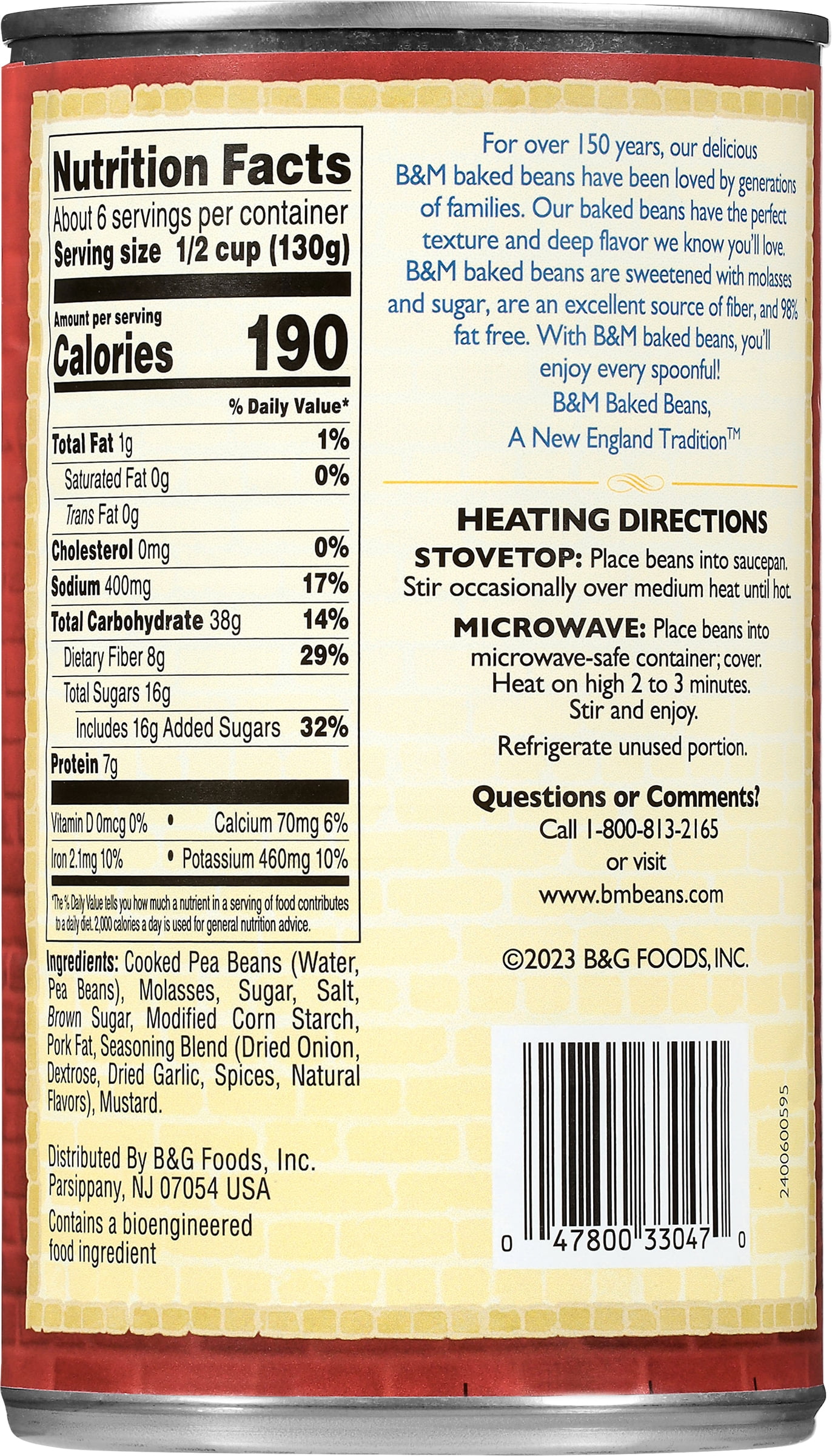 (3 pack) B&M Boston's Best Baked Beans, Shelf-Stable, 28 oz Can