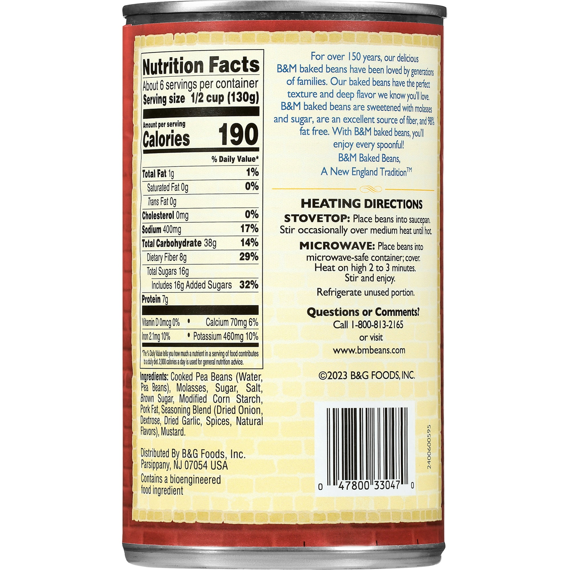 (3 pack) B&M Boston's Best Baked Beans, Shelf-Stable, 28 oz Can