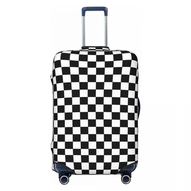 Black And White Checkered Travel Luggage Cover Washable Geometric Checkerboard Suitcase Cover Protector Fit 18-32 Inch
