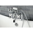 thumbnail image 3 of Kingston Brass KS268PXC Kingston Three-Handle 2-Hole Deck-Mount Clawfoot Tub Faucet with Hand Shower in Polished Chrome, 3 of 7