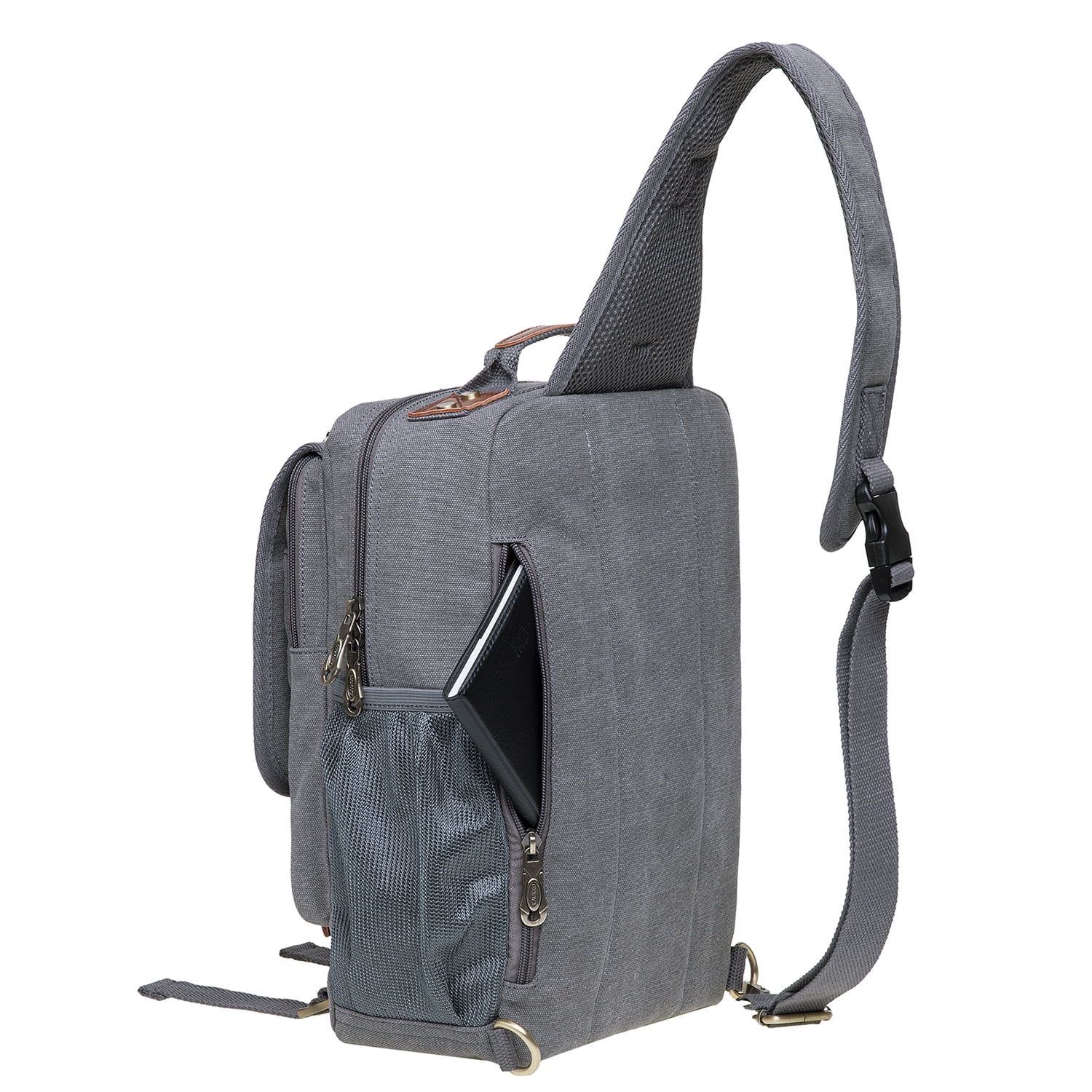 KAUKKO Canvas Messenger Bag Cross Body Shoulder Sling Backpack Travel Hiking Chest Bag