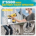 thumbnail image 2 of Cordless Paint Sprayer DEJUNPIOOL 5500mAh w/ 2 Batteries, 2 of 9