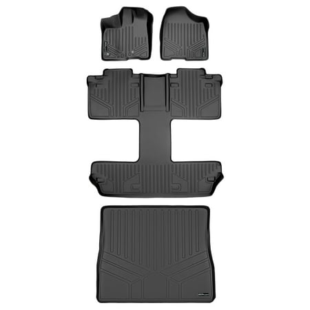 All Weather Floor Mats Set 3 Rows And Cargo Liner Black For